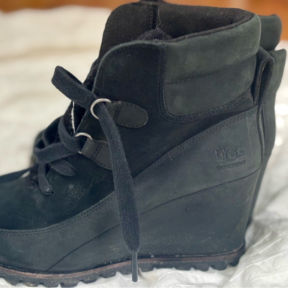 UGG Women's Valory Black Wedge Boots